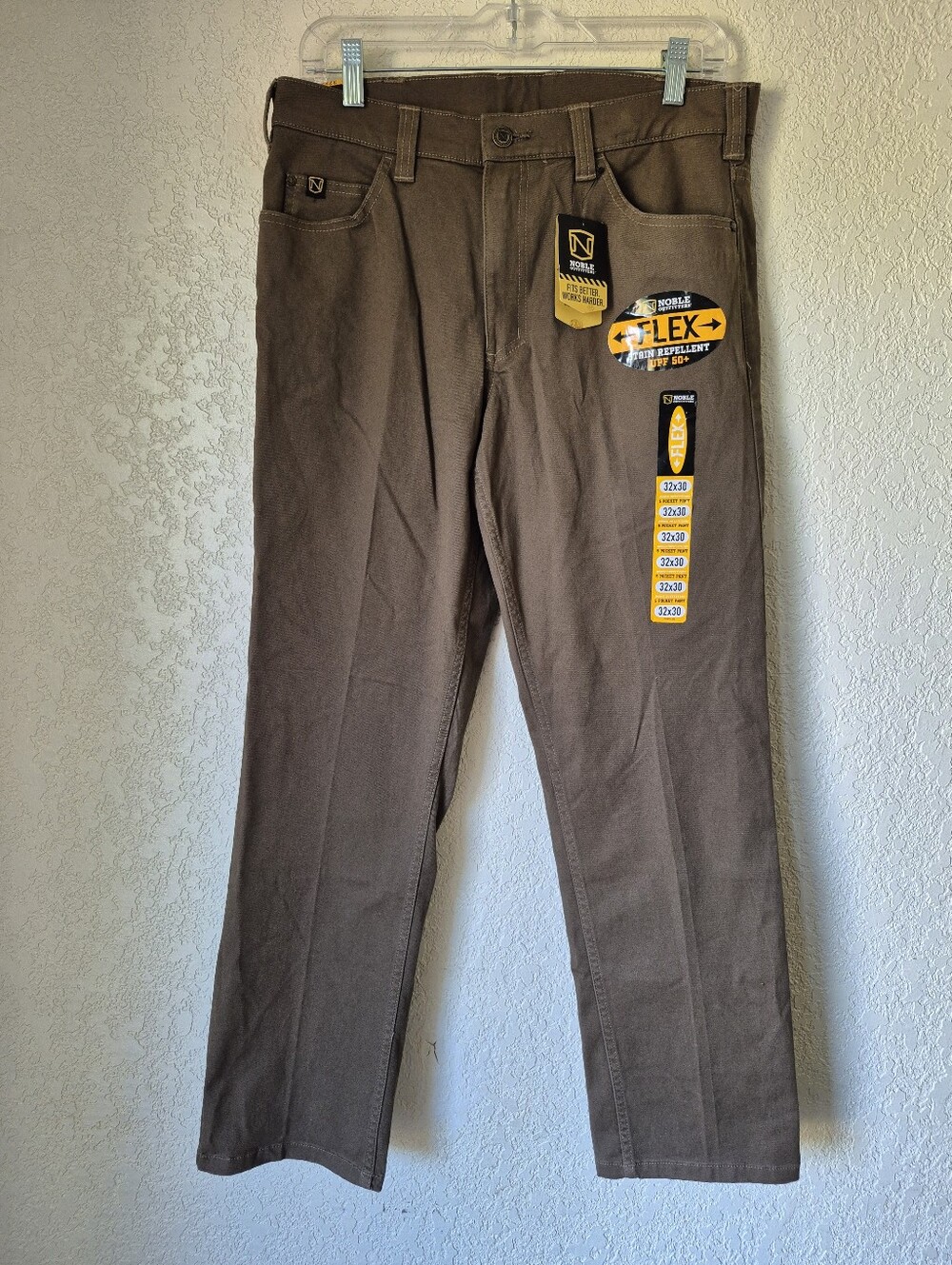 Noble Outfitters Men’s Flex Stain Repellent UPF 50+ Canvas Work Pants Size 32X30